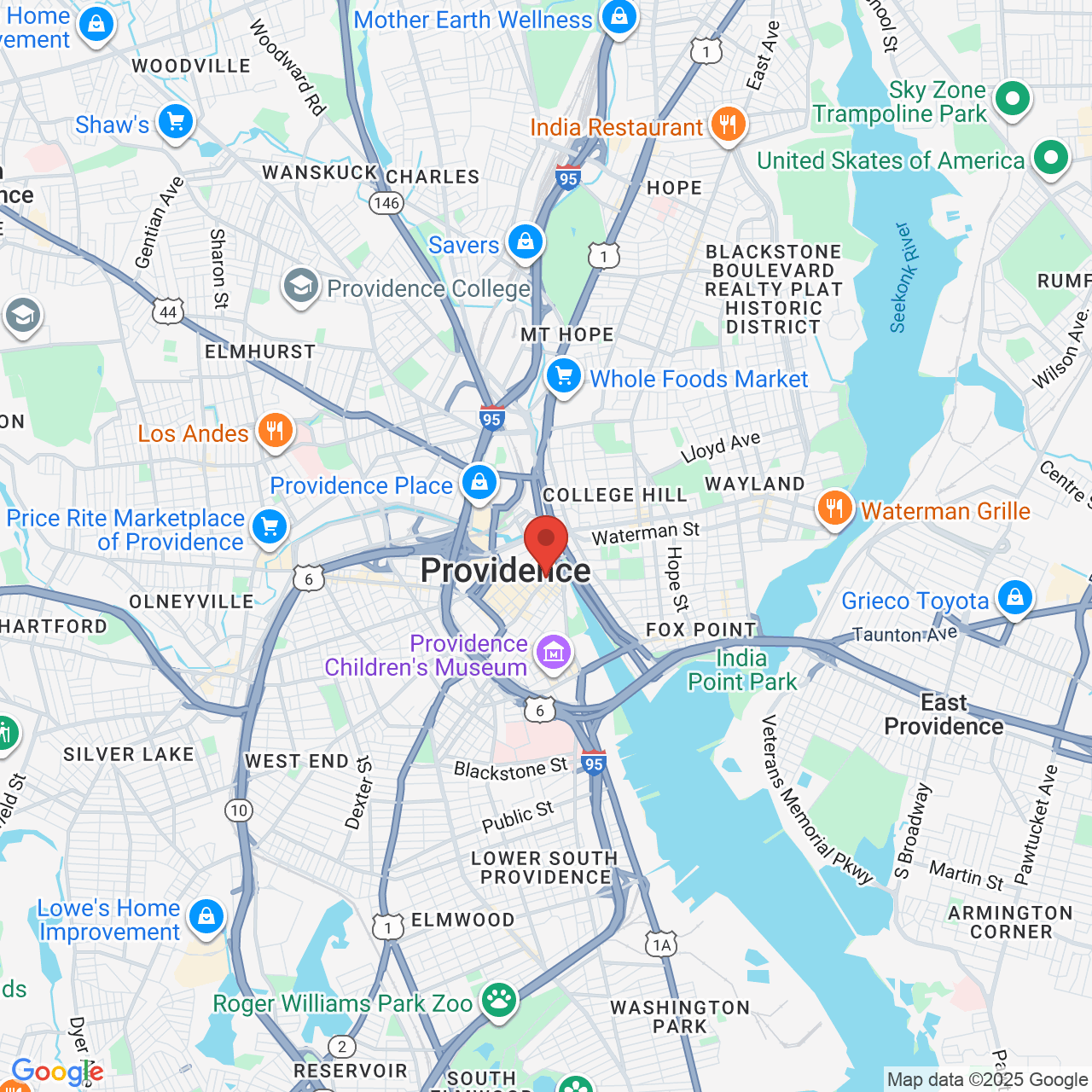 Google map image of our location in 127 Dorrance Street Providence, RI